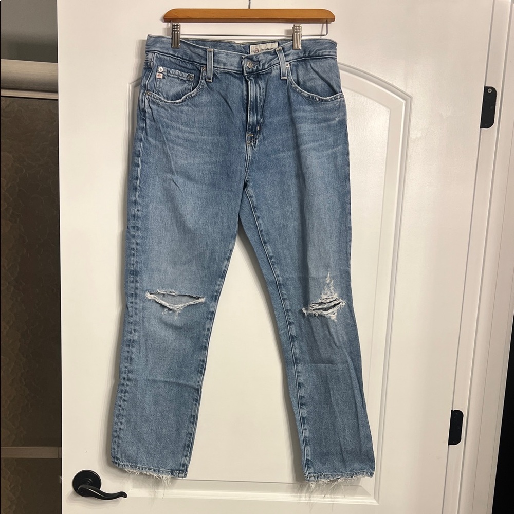 AG Adriano Goldschmied Light Blue Straight Leg Jeans